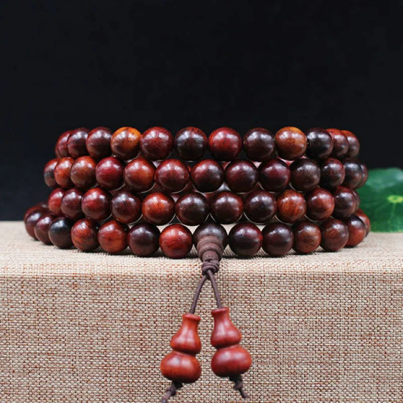 

Professional natural red with small gourd design, prayer , rosewood bracelet, Buddhist beads