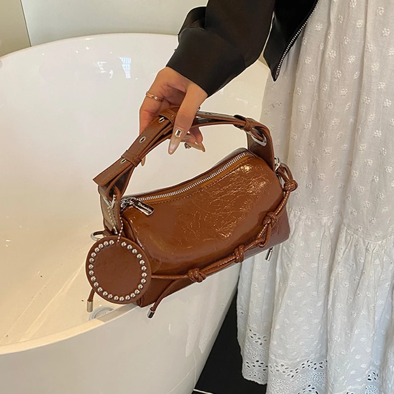 

Luxury Fashion Women's Handbags New High Grade PU Leather Commuting Messenger Bag Vintage Texture Solid One Shoulder Pack