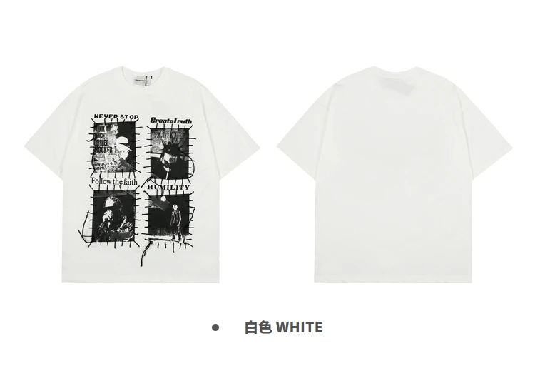 

Men's Autumn Fashion Casual Trendy T-shirt Cotton Loose Edition High Street Half Sleeve