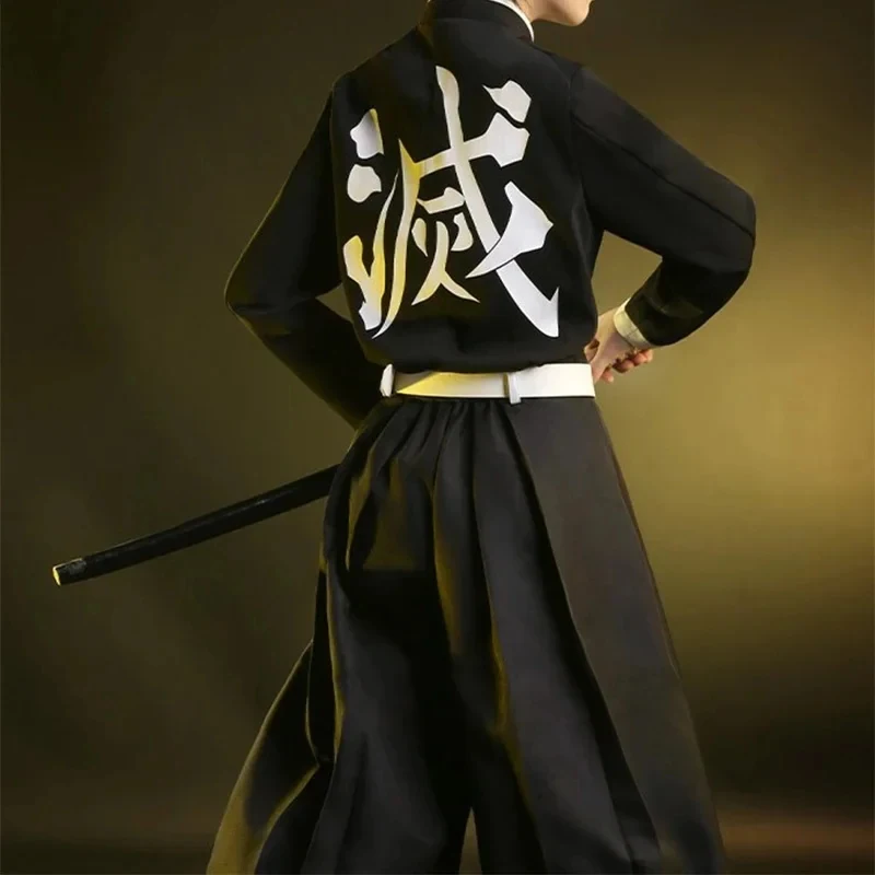 154552 Anime Tomioka Kimetsu Giyuu costume wig cosplay kimono men and women Halloween costume view 2