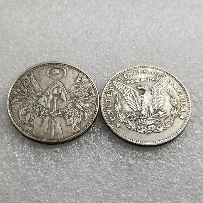 Hobo Nickel Lucky Angel Coin Ancient Skeleton Pirate Silver Coins Collectibles Commemorative Coin