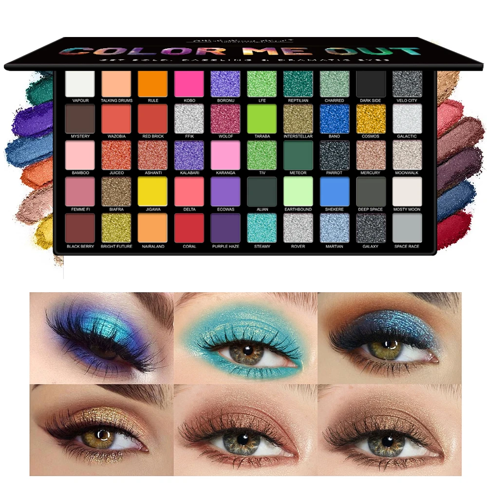 50 Color Eye Shadow Matte Shimmer Makeup Plate Highly Colored Color Powder Durable Waterproof Eye Shadow Makeup Plate Cosmetics