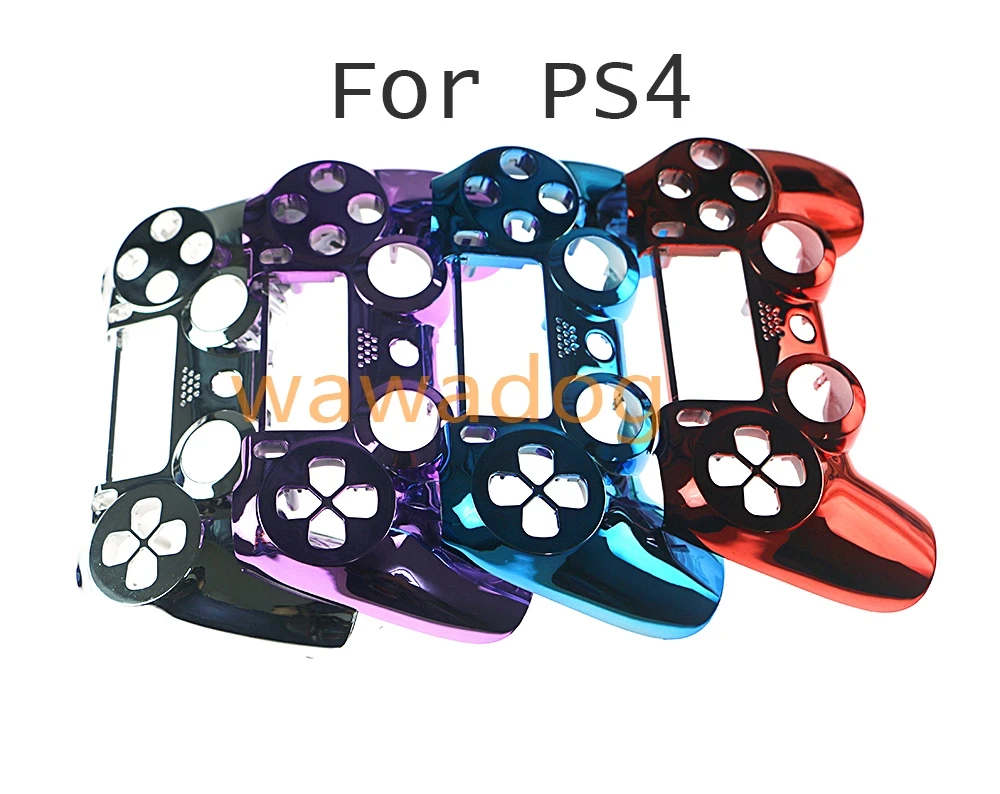 10pcs Gold Plated Handle Shell Cover Upper Shell Front Housing Shell Case Faceplate Cover for SONY Playstation 4 PS4 Controller