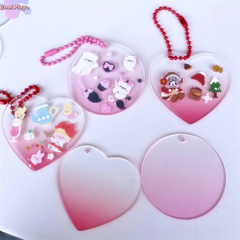 

Acrylic Disc DIY Keychain Making Kit Cloud Water Droplets DIY Keyring Love Goo Card Acrylic Disc Goo Plate Bag Pendant