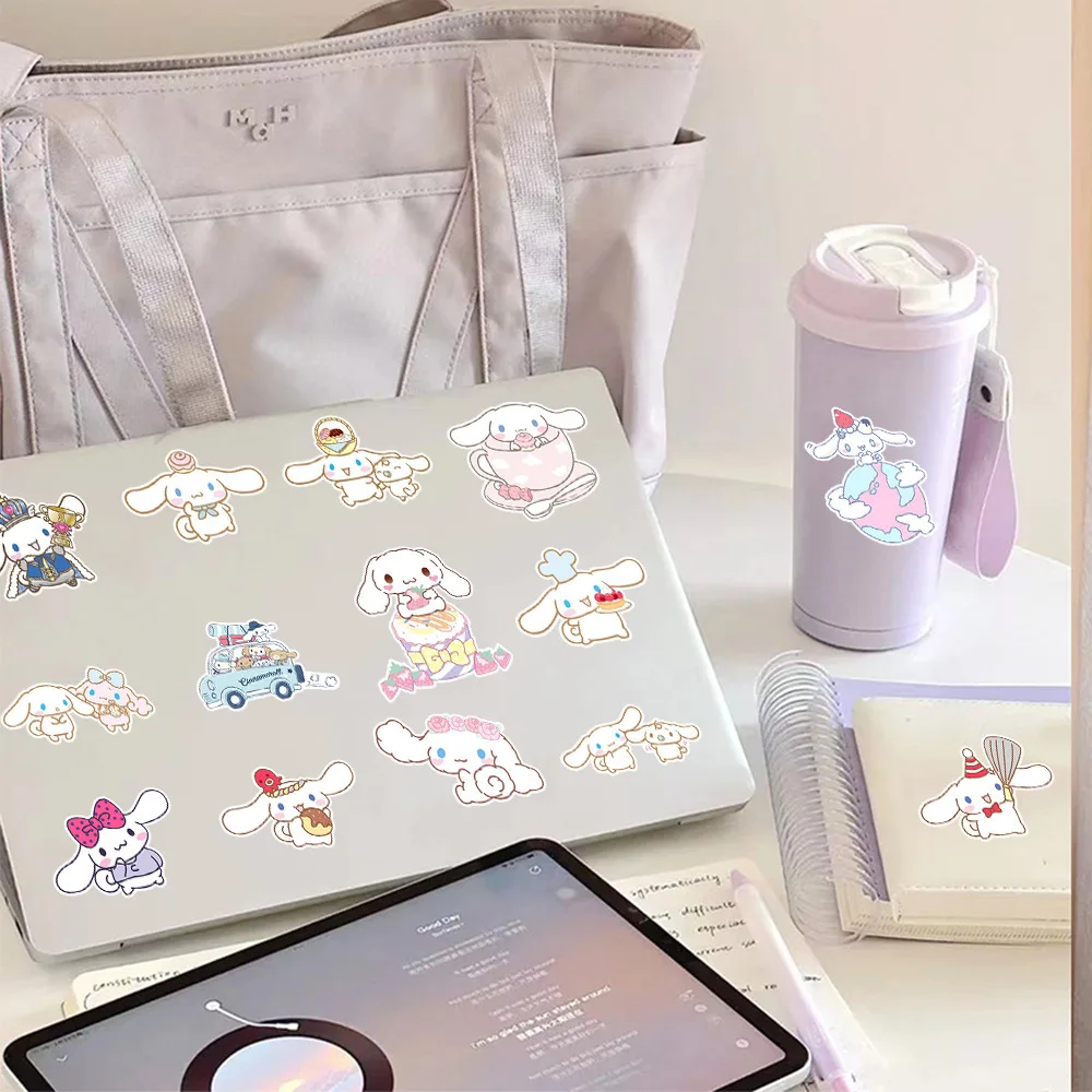 ملصق كرتون 10/25/40 سانريو لطيف Cinnamoroll كتابات مقاومة للماء شارات لعبة أطفال ديي القرطاسية مربع ملصق كوب ماء