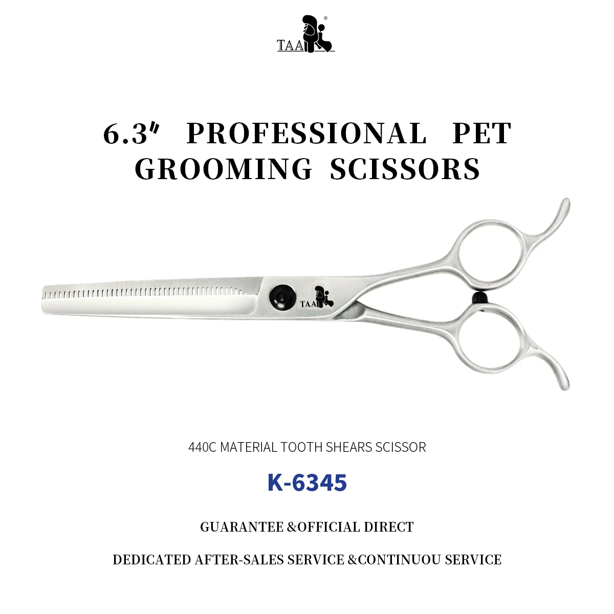 

TAA Professional Grooming Scissors Pet Serrated Scissors for Dog & Cat Alloy Steel Shears Pets Shears Groomer Tools Hair Clipper