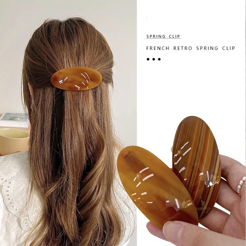 Korean Acetic Acid Hair Clip Hair Accessories Women's Spoon Clip Spring Clip Hair Clip Top Clip Simple Wholesale Headpiece