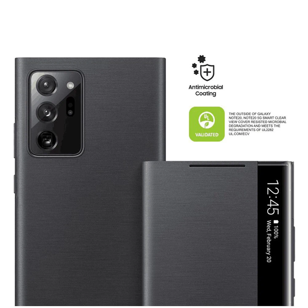 لسامسونج واضح عرض غطاء ل غالاكسي نوت 20 الترا 5G مرآة الذكية عرض فليب حالة الهاتف LED غطاء S-View الحالات EF-ZN985