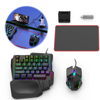 5 in 1 Mobile Gaming Keyboard Mouse Converter Set with RGB Backlit Wired Keyboard and Wrist Rest for Android PUBG