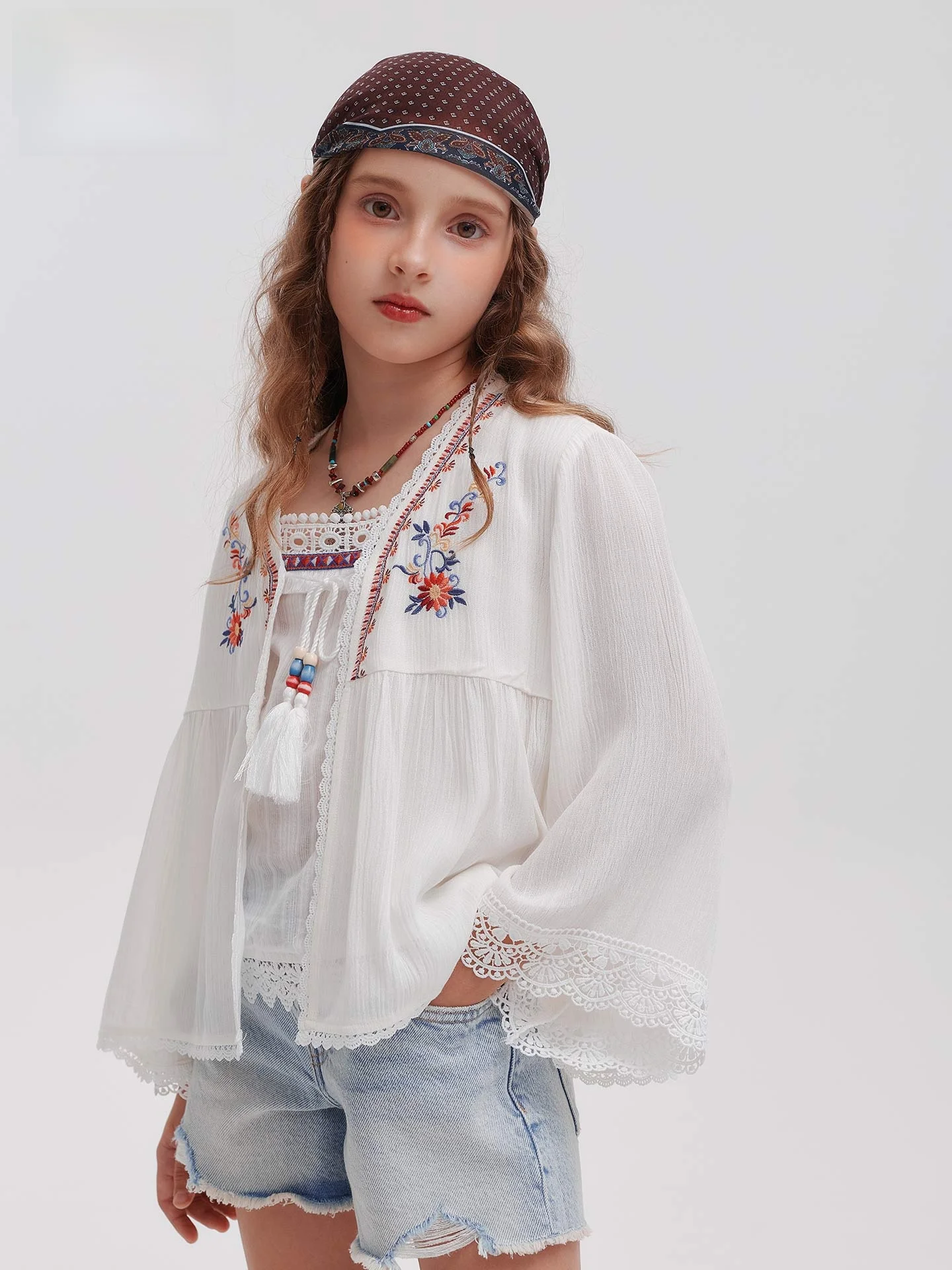 summer-children's-outerwear-uv-protection-embroidered-cardigan-girls'-holiday-sunscreen-clothing-big-kids'-ethnic-style-shawl