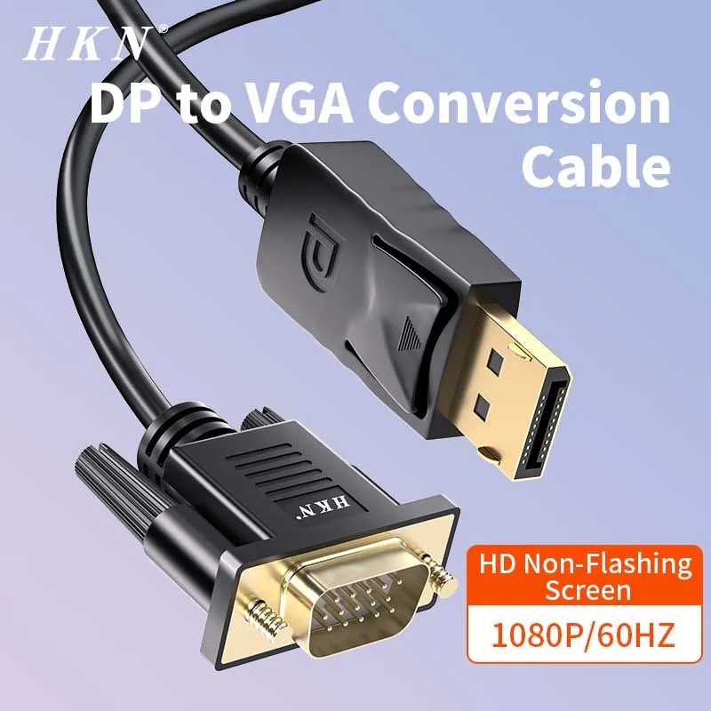 HKN DP naar VGA Adapter Kabel Man op Man Converter HD 1080P Display Port DP VGA Kabel Voor TV Box PC Laptop Monitor Projector
