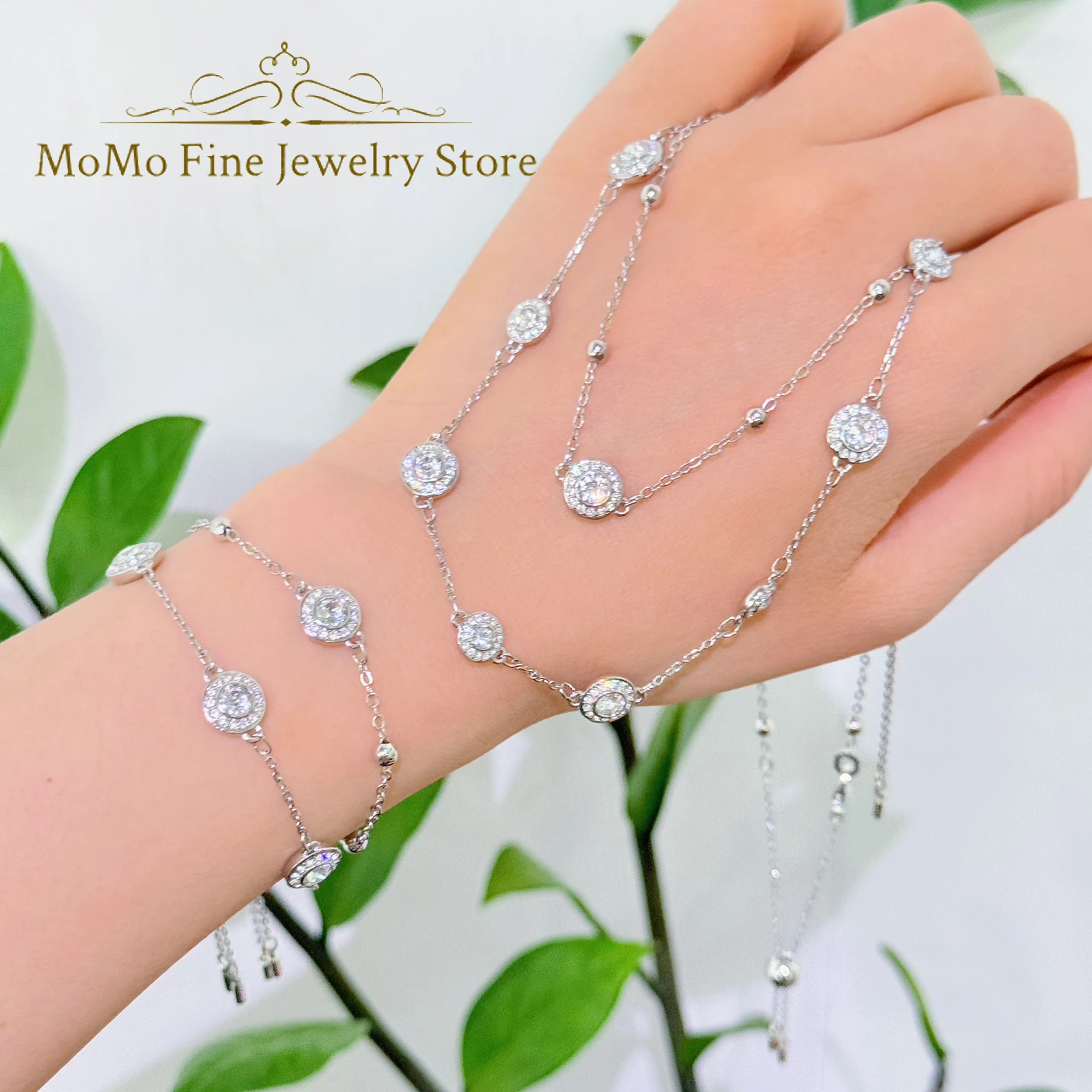 

Original 2025 New Trend Fine Wedding Jewelry Set Charm White Round Crystal Fashion Necklace Bracelet Earring Women Romantic Gift