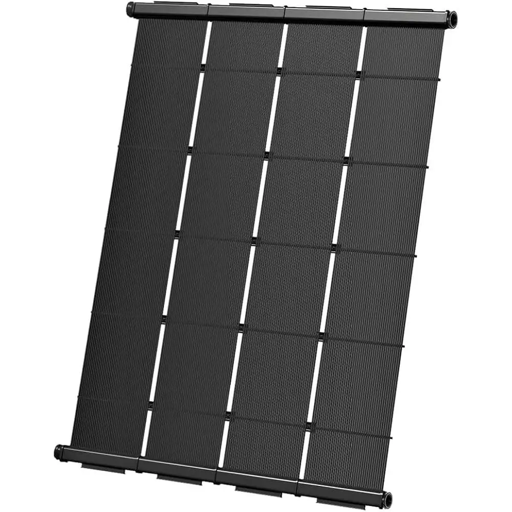 Durable Solar Pool Heater Panel Advanced Flow Design Strapless Mounting System Storm Resistant Roof Friendly Efficient