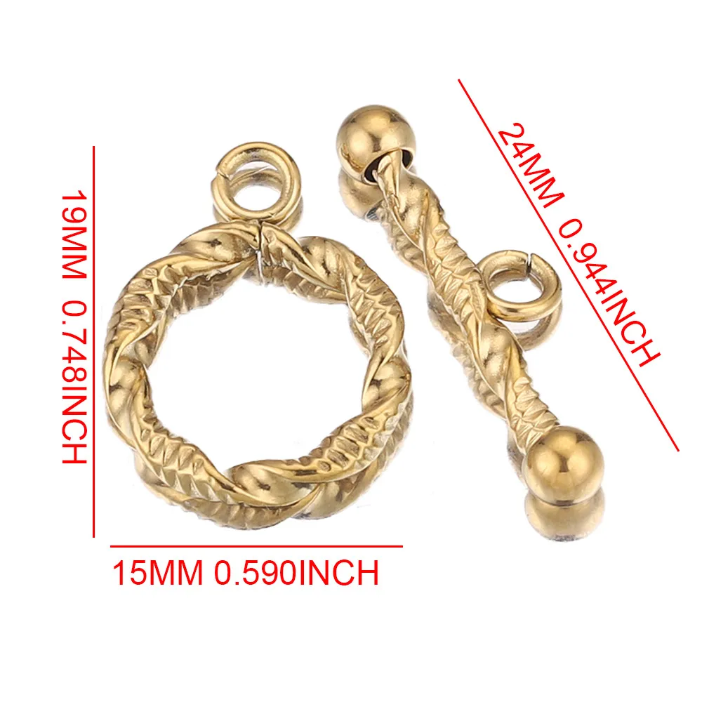 5Sets Stainless Steel OT Toggle Clasp Connectors Parts for Fasteners Bracelet Necklace Chunky OT Clasps DIY Jewelry Making Kit