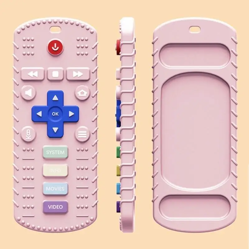

U13F Baby Teether Silicone Toddlers Sensory Toy Chew Educational Remote Control Teething for Babies