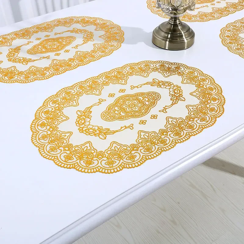 6/4pcs Insulation Mat European Food Cushion Plate Cutlery Cup Cushion PVC Coaster  Table Mat Placemat Bowl Mats Dining Table Mat
