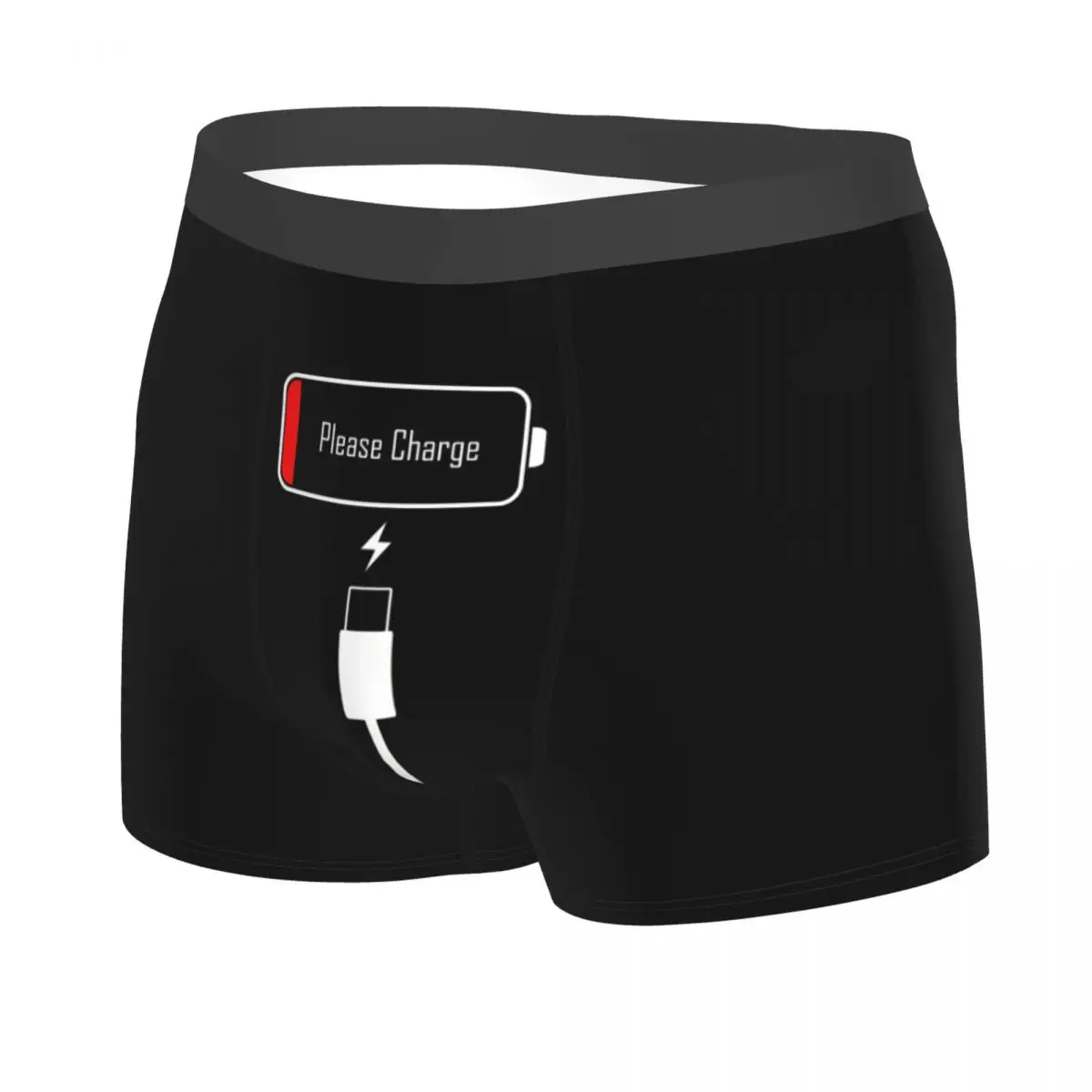 Custom Please Charge Underwear Male Print Boxer Shorts Panties Briefs Soft Underpants
