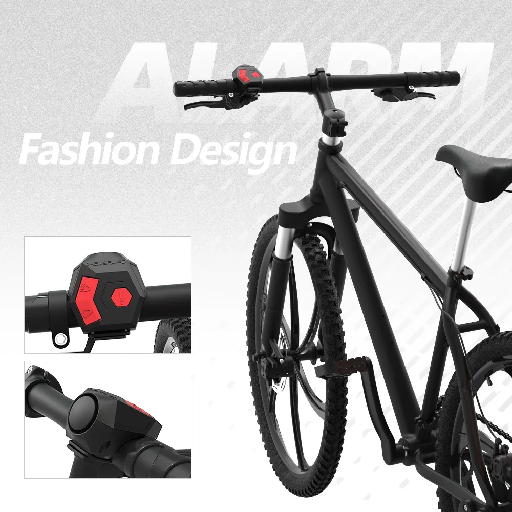 Waterproof Bike Electronic Horn Bell USB Rechargeable Handlebar Alarm Ring Bell Anti-theft Bell for Mountain Road Bike Scooter