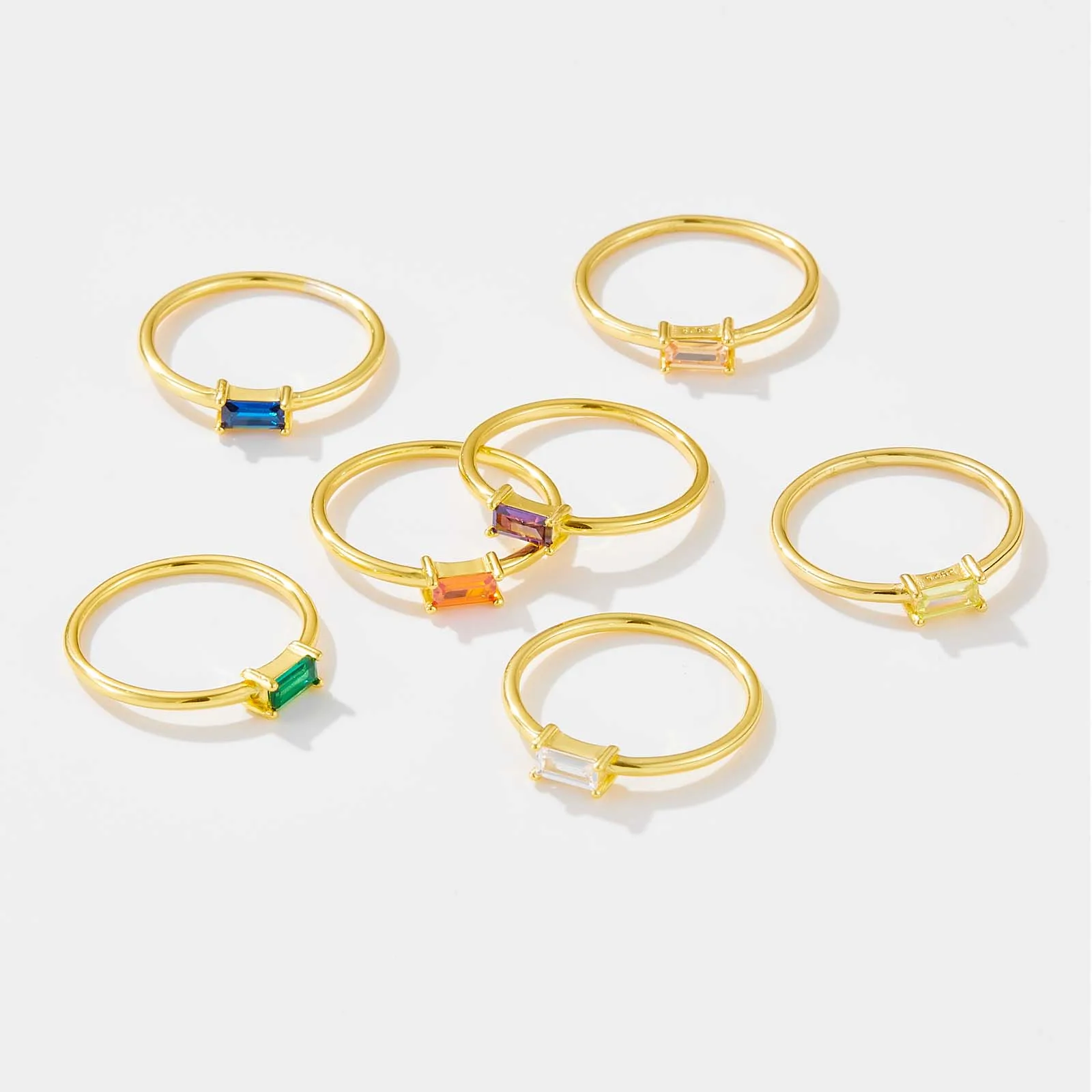 ANDYWEN 925 Sterling Silver 1.5mm Rainbow Ring Slim Round Women Luksusowa kolorowa biżuteria z cyrkoniami CZ w 2020 roku Fashion Statement — zdjęcie 5