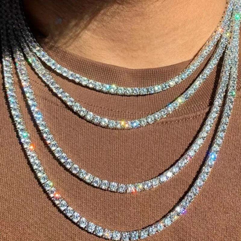 Elegant Cuban Chain Zircon Necklace Clavicle Chain CZ Diamonds Dazzling Shiny Bling Pendant Women Fashion Wedding Jewelry #3