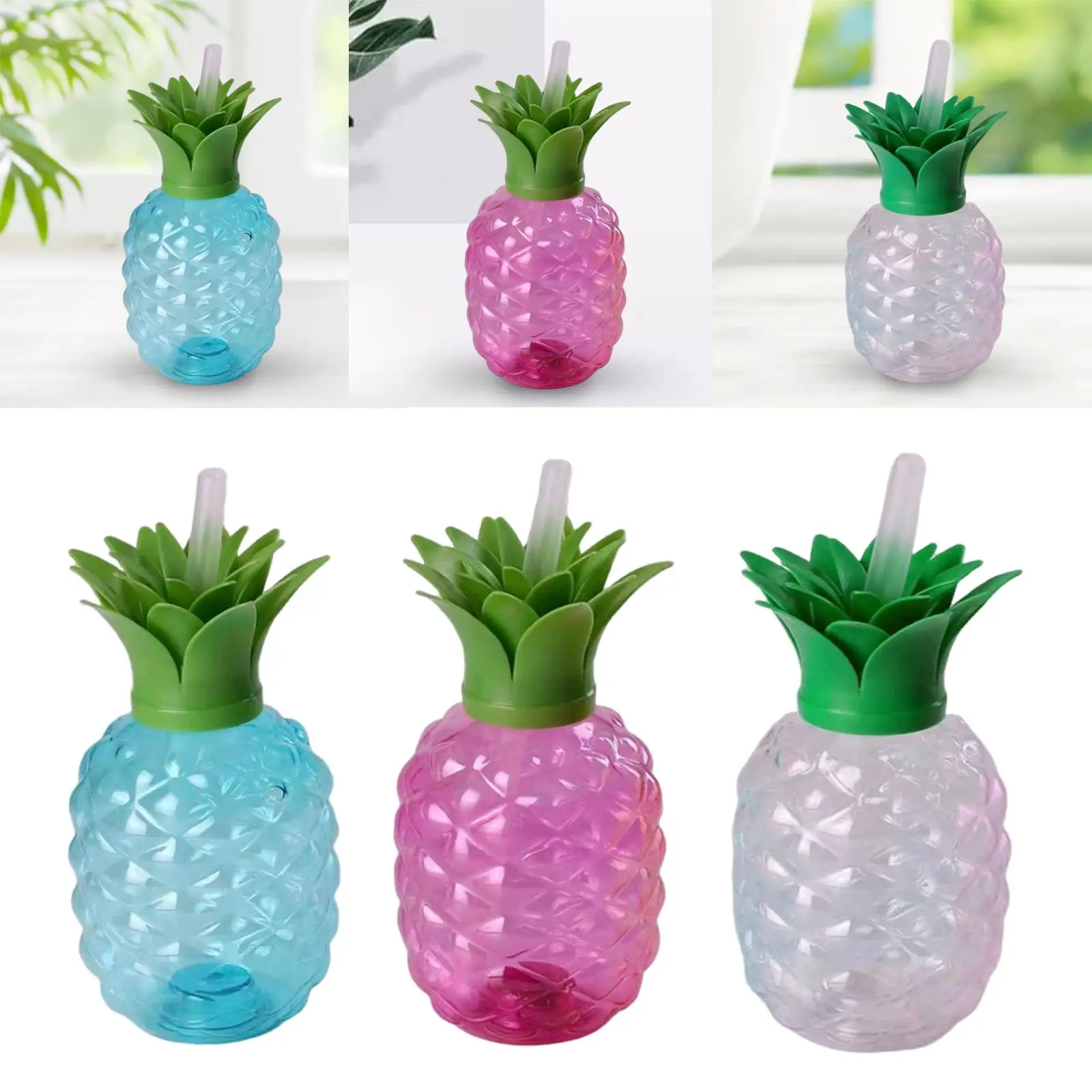 10Pcs Pineapple Shaped Cups 16.9oz Reusable for Home Festivals Birthday Gift