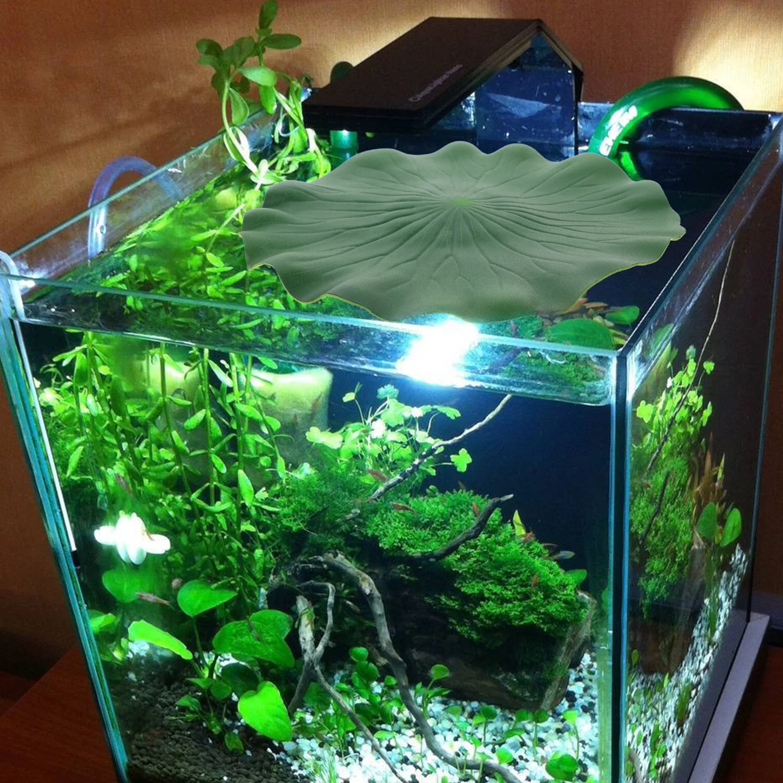 

6Pcs Floating Lotus Leaves Artificial Pond Decorations 28Cm Green for Aquarium Fish Garden Outdoor Water Features Landscape