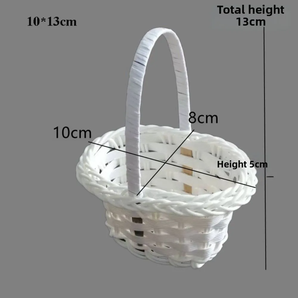 with Handle Imitation Rattan Handhold Household Handwoven Weaving Flower Basket 10 Styles Braid Storage Baskets