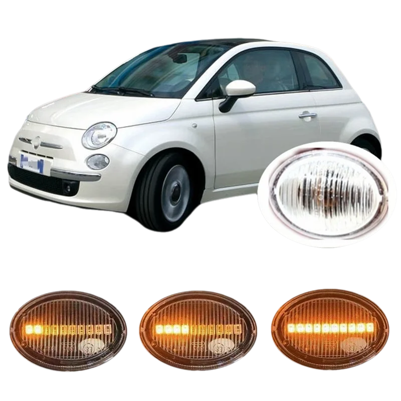 for Fiat 500 500C GQ Sport Street Cult Lounge Pop Blackjack 2007 - 2015 Dynamic LED Indicator Side Marker Turn Signal Light