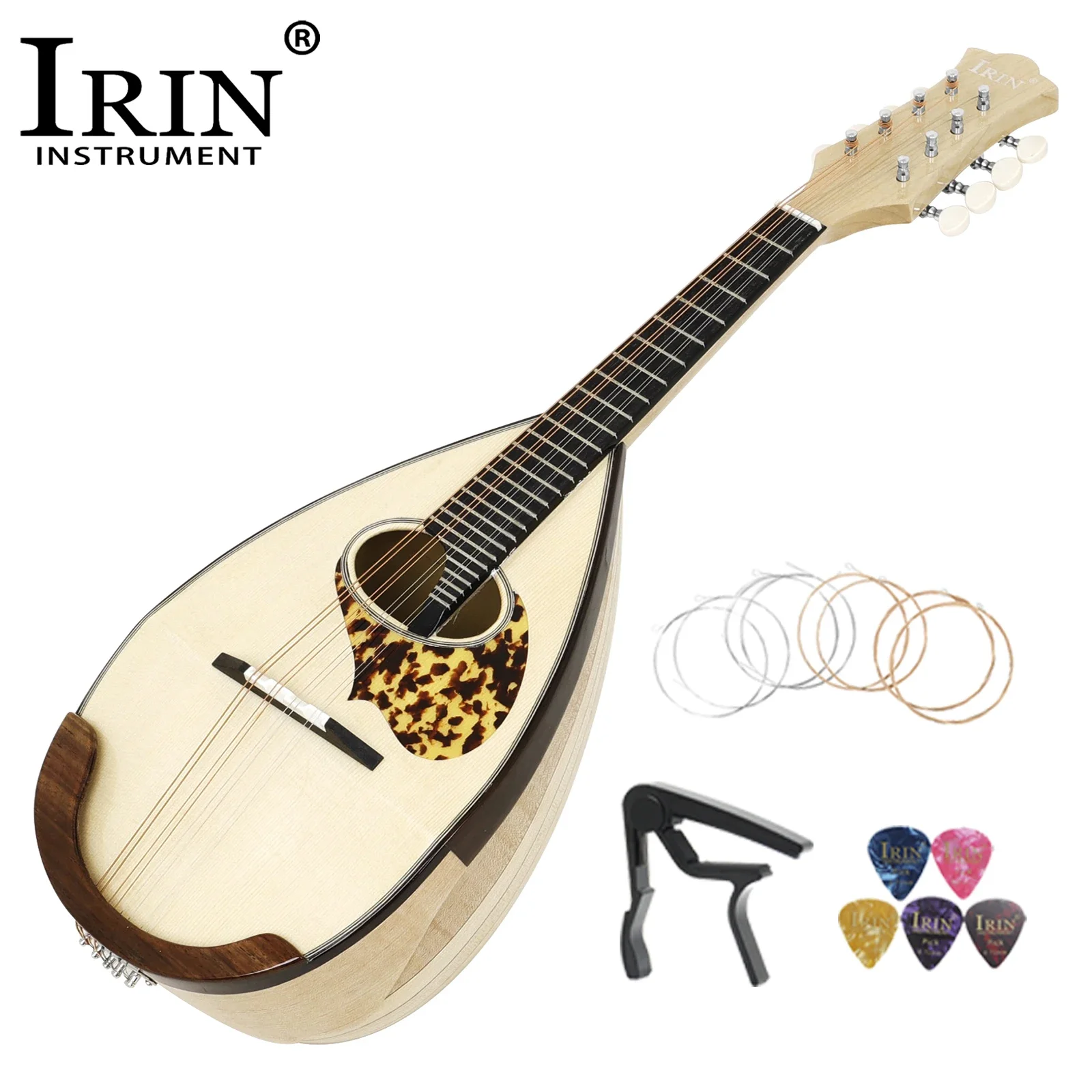 

IRIN классическая мандолина, 8-струнная чаша для гитары, задняя мандолина MD-60, струнные инструменты с струнным каподастр, аксессуары для гитары