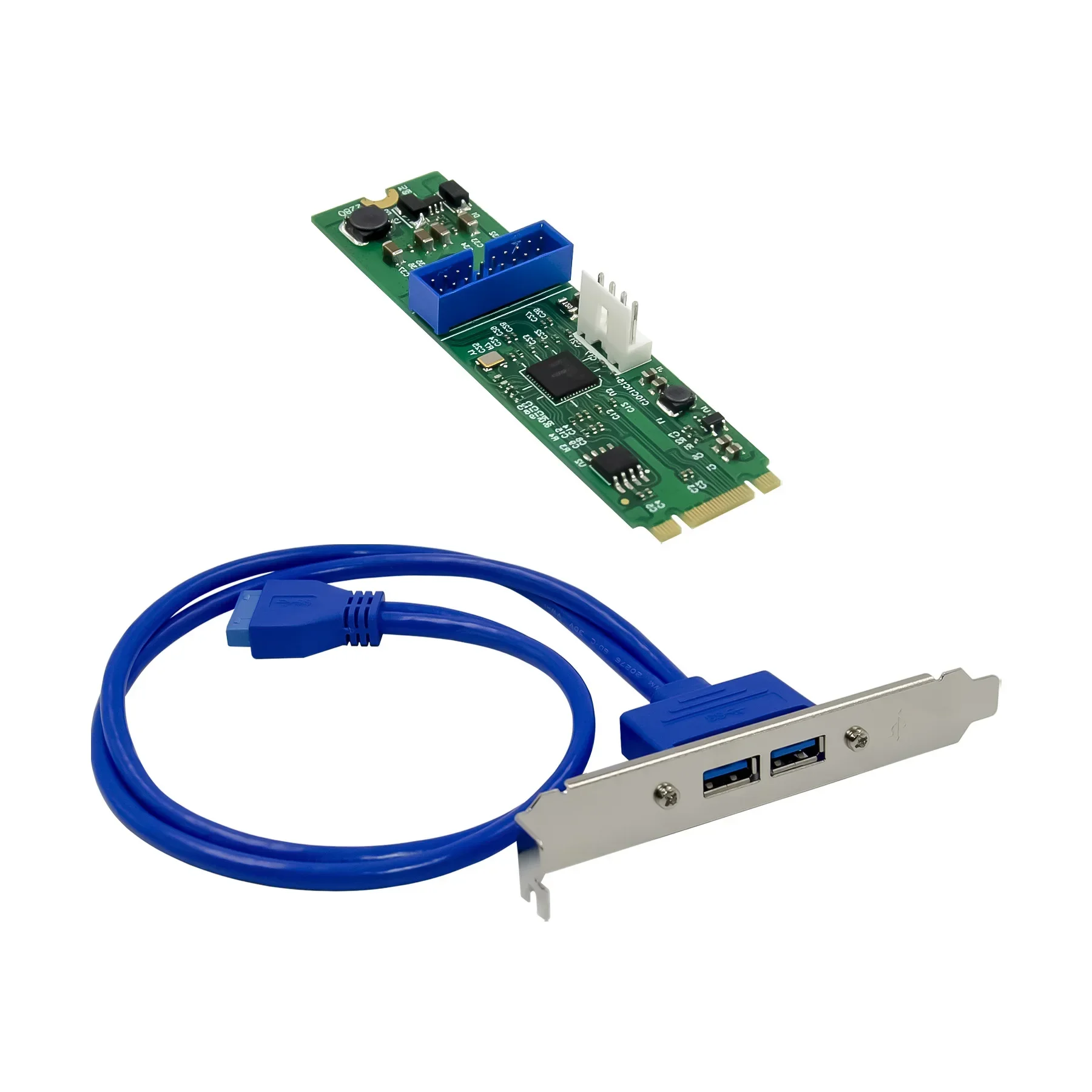 NGFF M.2 b+m key to 2-ports USB 3.0 Adapter Converter Card 19Pin 20Pin Dual usb3.0 NEC720202 chipset M2 Expansion Bracket