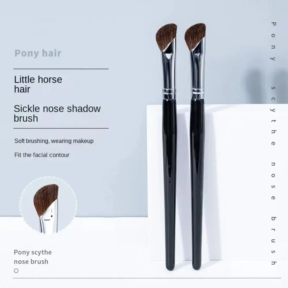 Pony Hair Women Make Up Tool Cosmetic Slanted Brush Nose Shadow Brush Angled Contour Brush Face Bronzer Sickle Makeup Brushes
