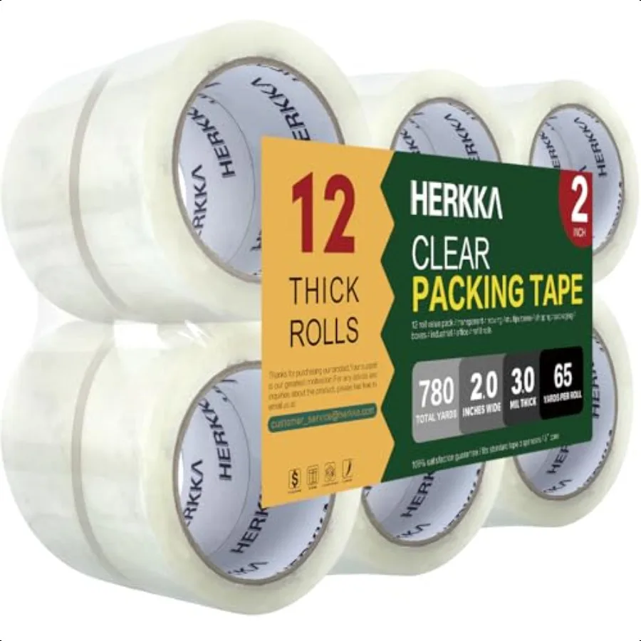 

Clear Packing Tape 12 Rolls Heavy Duty Packaging Tape for Shipping Packaging Moving Sealing il Thick Clear Packing Tape 2 inche