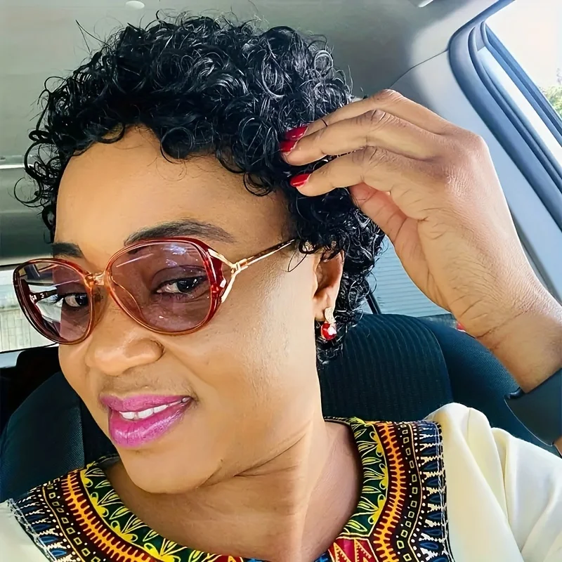 

150% плотность волос реми 4 дюйма стандартное использование короткие афро вьющиеся волосы вырезанные машинкой человеческие волосы парики для женщин естественный черный цвет