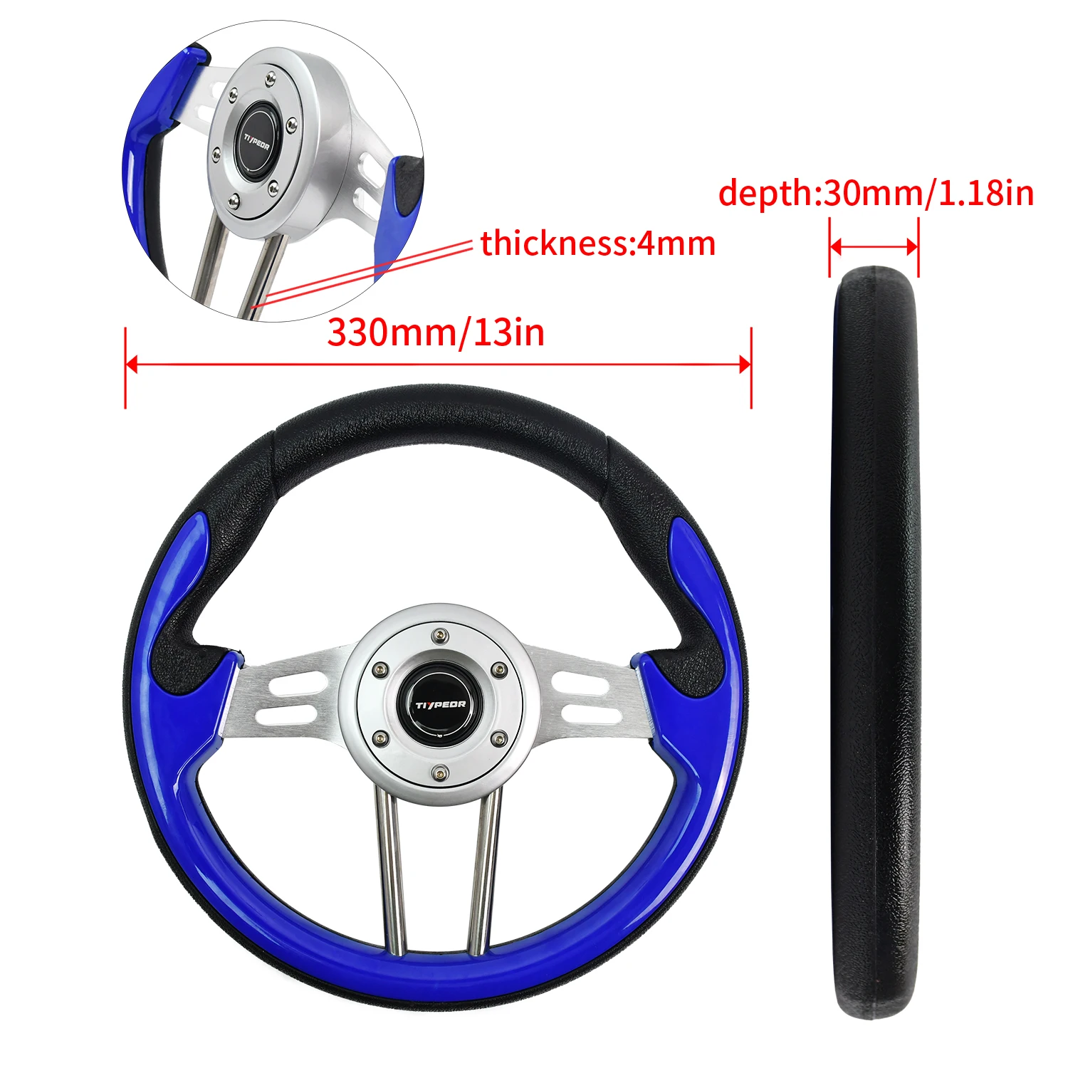 Universal 330mm 13inch Pu Leather Metal Steering Wheels Car Modified Accessories Mo Style Sport Drifting Steering Wheels
