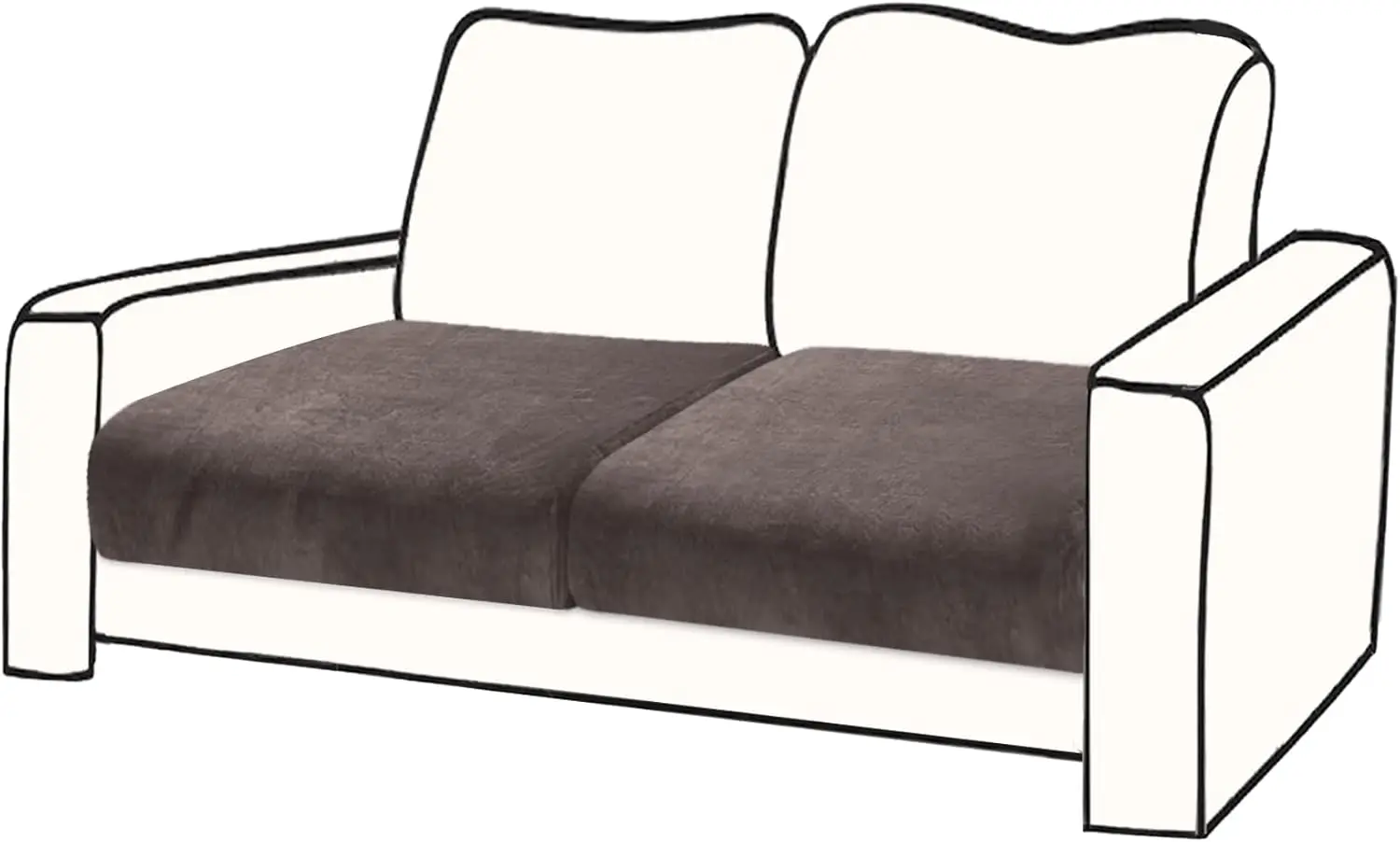 

Couch Cushion Cover Velvet 2 Pieces Seat Cushion Cover Stretch Loveseat Couch Covers Separate Sectional Sofa Slipcovers