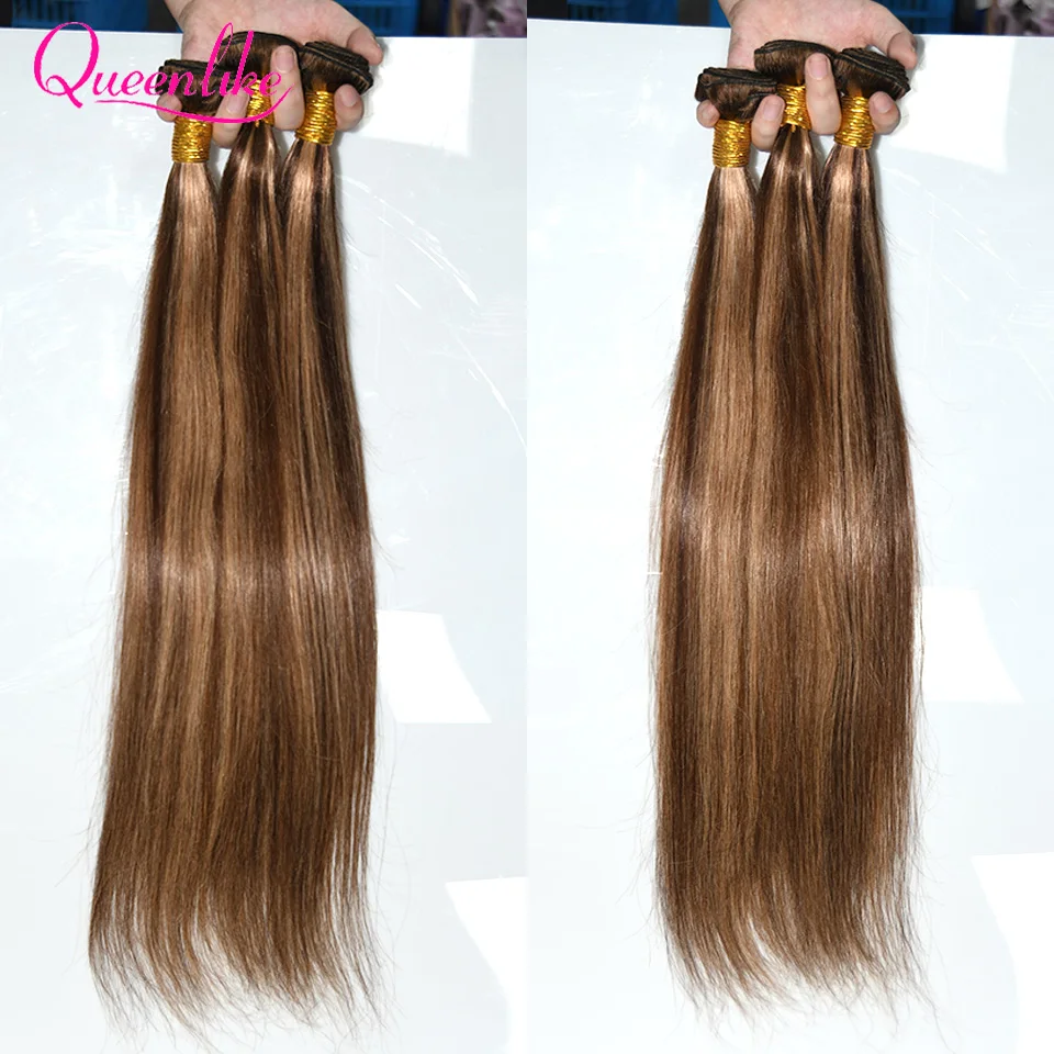 P4/27 Highlight Bundles Human Hair Brazilian Raw Hair Bundles 24 26 28 inch Ombre Colored Human Hair Extensions for Women