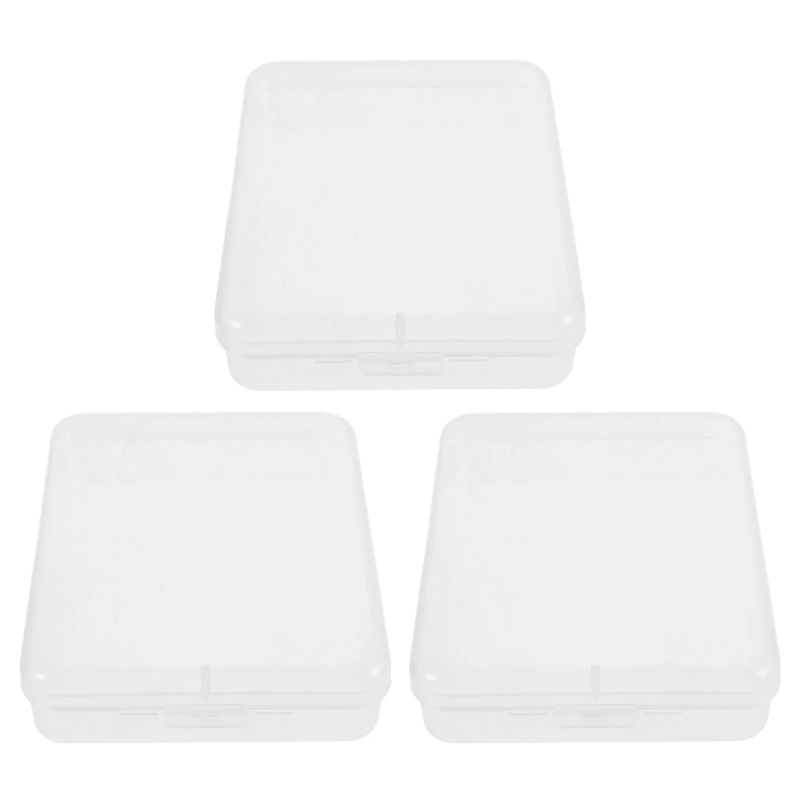 

3pcs Plastic Storage Boxes With Lids Travel Cotton Pad Holder Clear Cotton Ball Container Transparent Small Organizer Box For