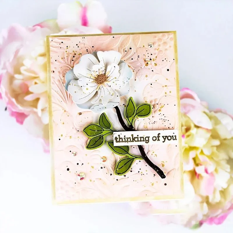 أيام الربيع الأزهار يترك الدانتيل إطار خلفية قطع يموت DIY بها بنفسك سكرابوكينغ ألبوم صور ديكورا قالب صنع بطاقة الحرفية