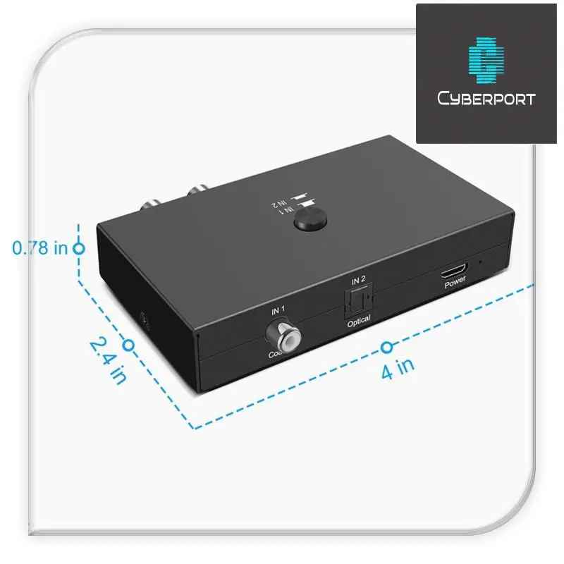 Pengiriman 24 Jam Pengalih Optik Pemisah Audio Digital Optik Pemisah Audio Optik Digital 2 In 4 Keluar