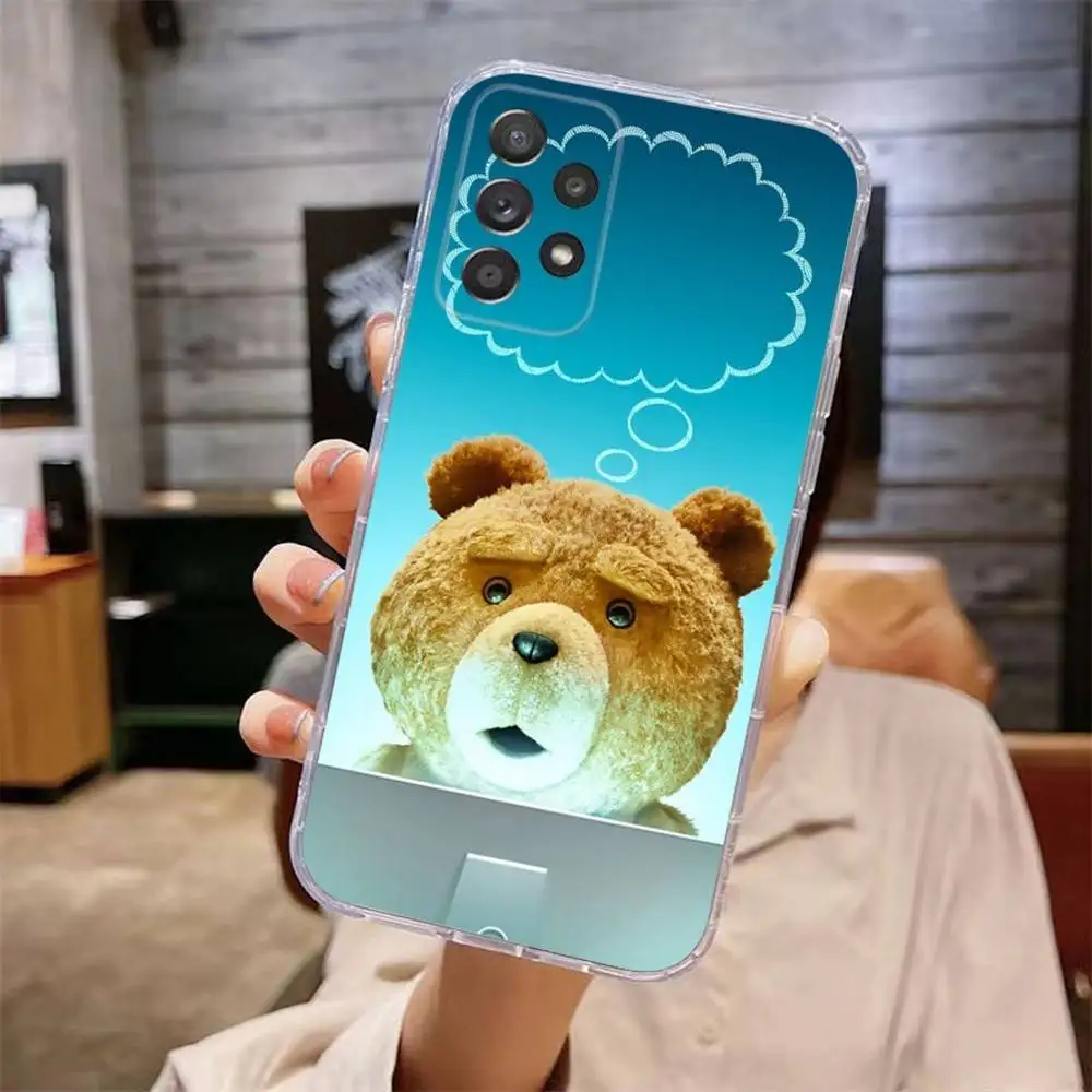 Bonita funda de teléfono T-Teds Bear para Samsung Galaxy A,71,70,52,51,40,31,50,50S,30S,21S,12,10,Note20ultra transparente