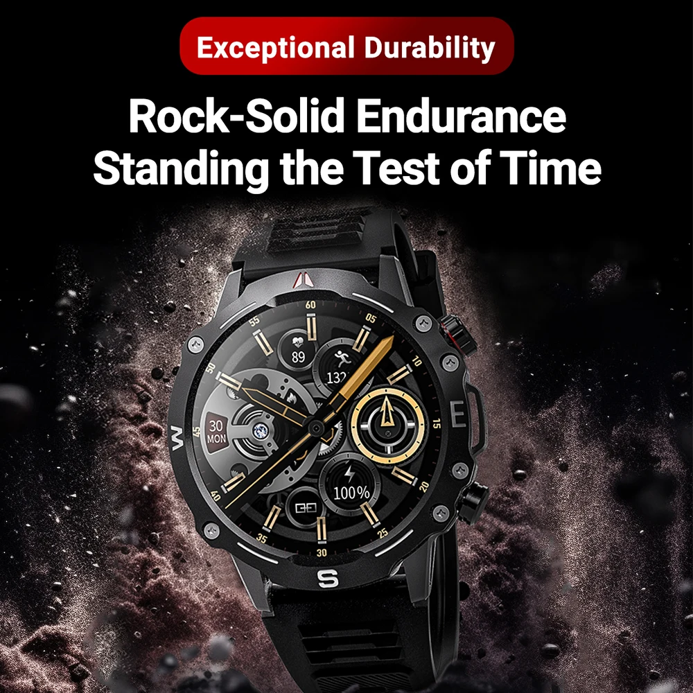 Esportes ao ar livre Smartwatch com Blue Tooth Call, relógio inteligente masculino, IP68 impermeável, freqüência cardíaca, pulseira de ECG, NFC 2023, nova bússola, 1,5"