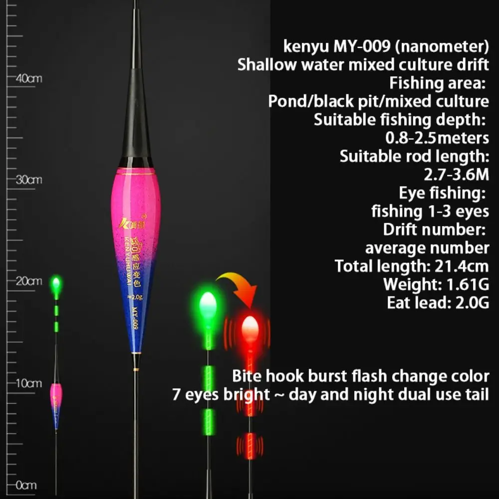 

1pc LED Light Smart Fishing Led Light Float Color Change Luminous Electronic Seven-Star Float High Sensitivity