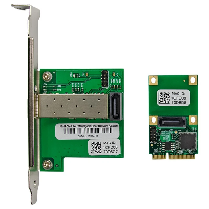 Imagem -04 - Mini Pcie Placa de Rede Gigabit Porta Única Servidor Sfp I210-f1 Industrial Grade Network Card Wgi210as