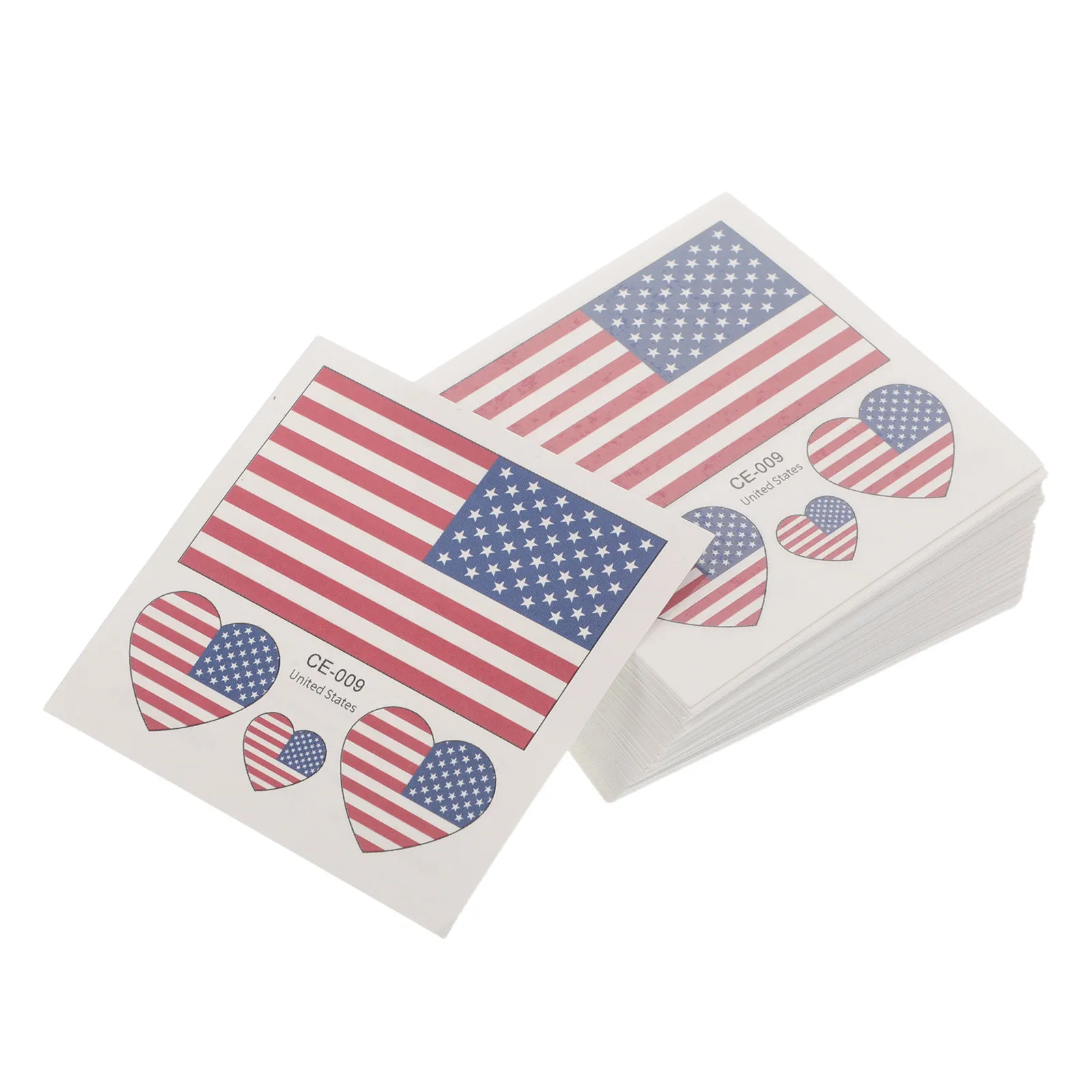 60Pcs Patriotic Usa Flag Face Tattoos Easy Apply Remove Temporary Tattoos for 4Th of July Independence Day Memorial Day Events