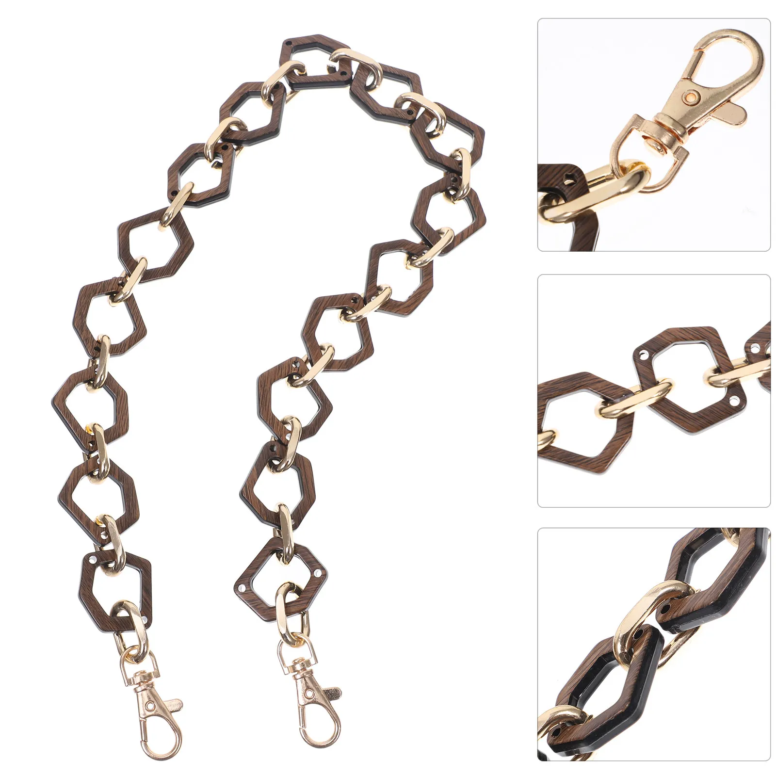 Acrylic Bag Chain Gold Purse Strap Replacement Messenger Ita Accessories Decoration Six Hexagon Chains Lightweight Strong