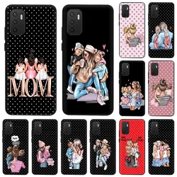 Phone Case For Xiaomi Redmi Note 11 9 10 Pro Max 8T 9T 9s 7 9C 7a 9A 8 8A Super Baby Mom Girl Black Soft Matte Protective Cover