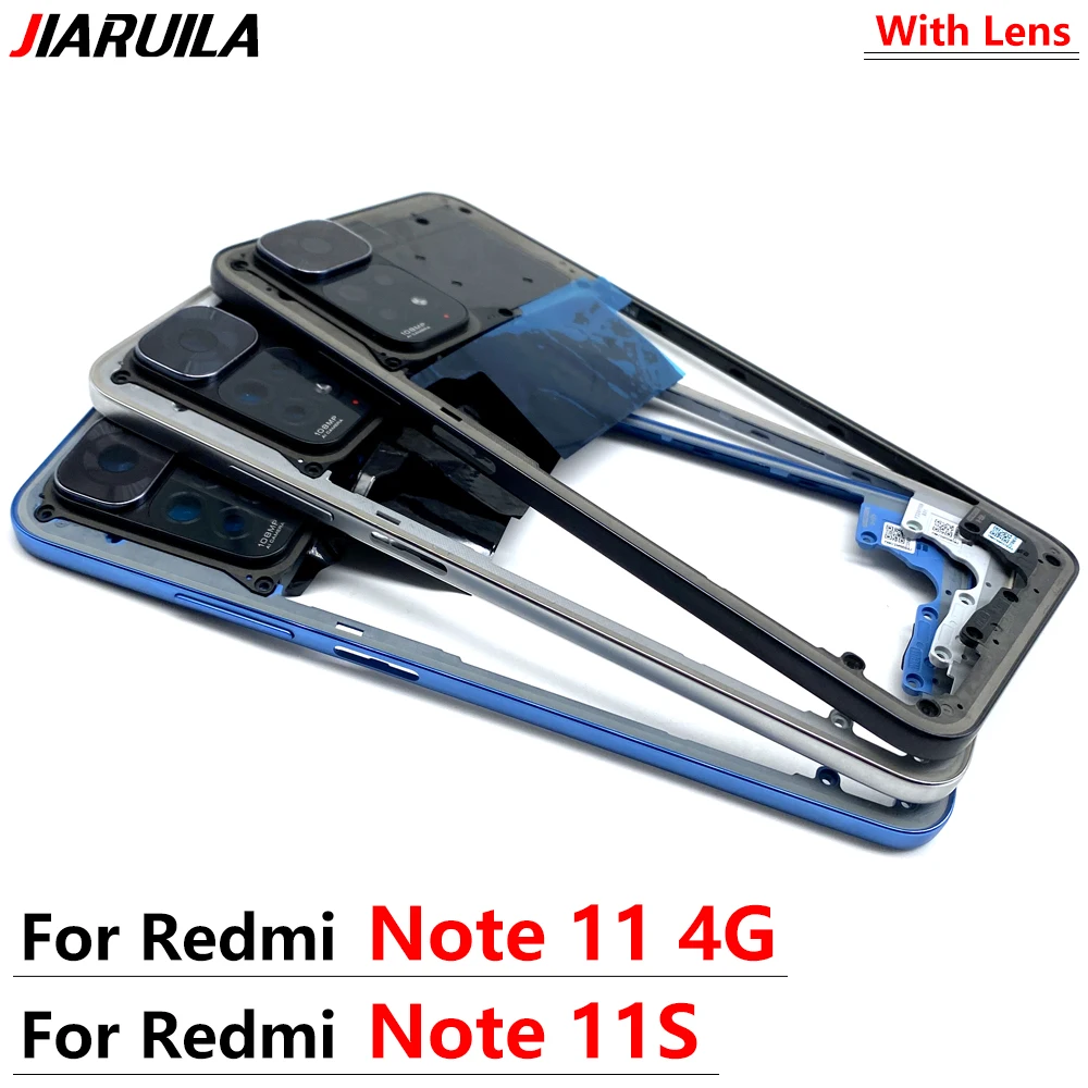 NEW For Xiaomi Redmi Note 11S / Note 11 4G Middle Frame Bezel Faceplate Bezel Frame With Side Button Repair Spare Parts