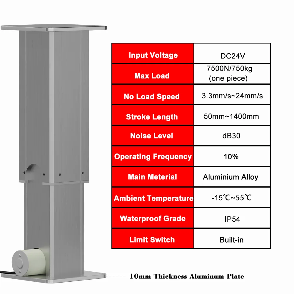 8000N 4Pieces Electric Lifting Columns with Synchronous Control Hall controller Set(1V4) 50MM~1400MM Stroke 800kg Load 25MM/S