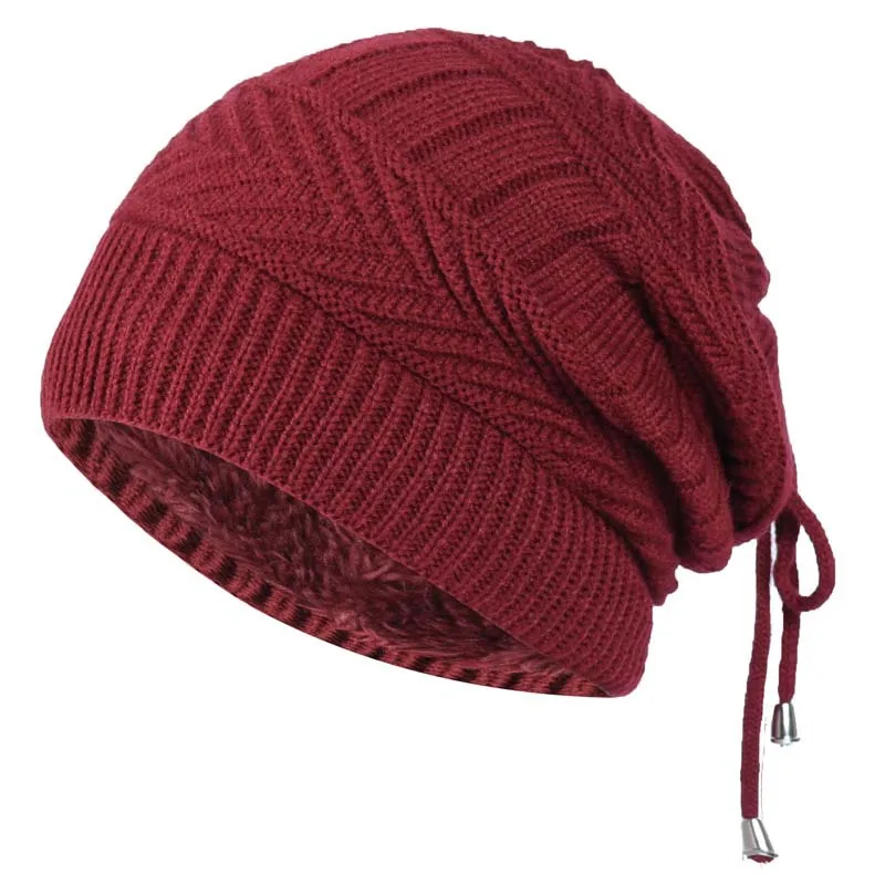 Chapeau d\'hiver en laine plissée pour femme, chapeau chaud, polyvalent, tricoté, en peluche, pour l\'extérieur