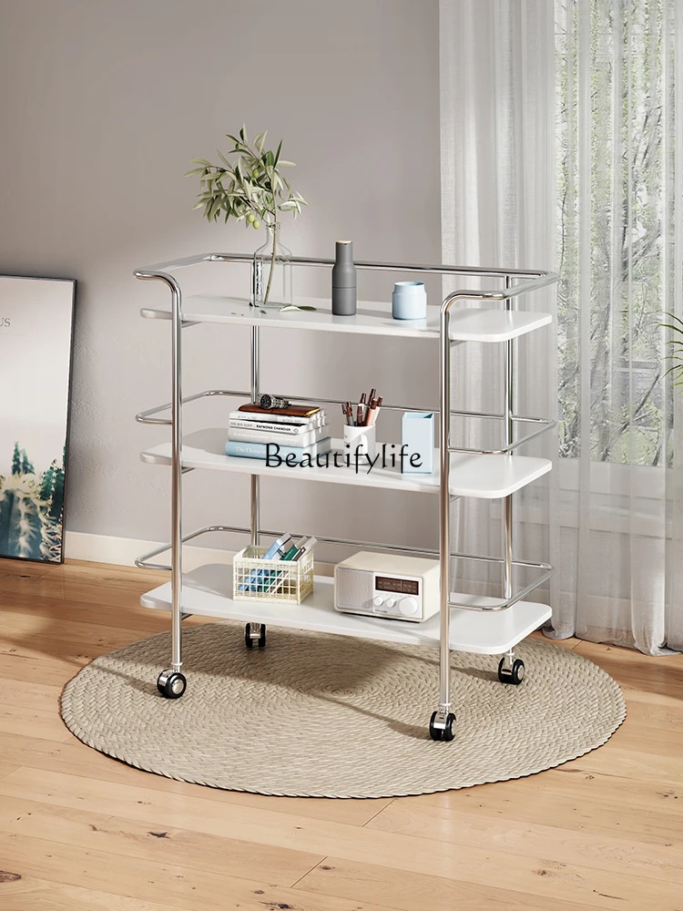 

12Three-Layer Trolley Storage Rack Movable Floor with Wheels Home Living Room Side Table